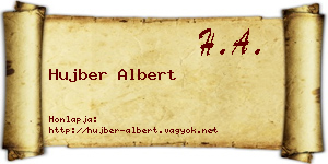 Hujber Albert névjegykártya